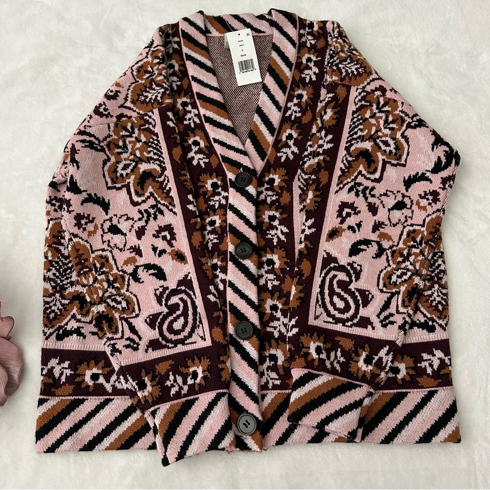 Farm Rio Glam Tapestry Jacquard Cardigan Small - Picture 6 of 13